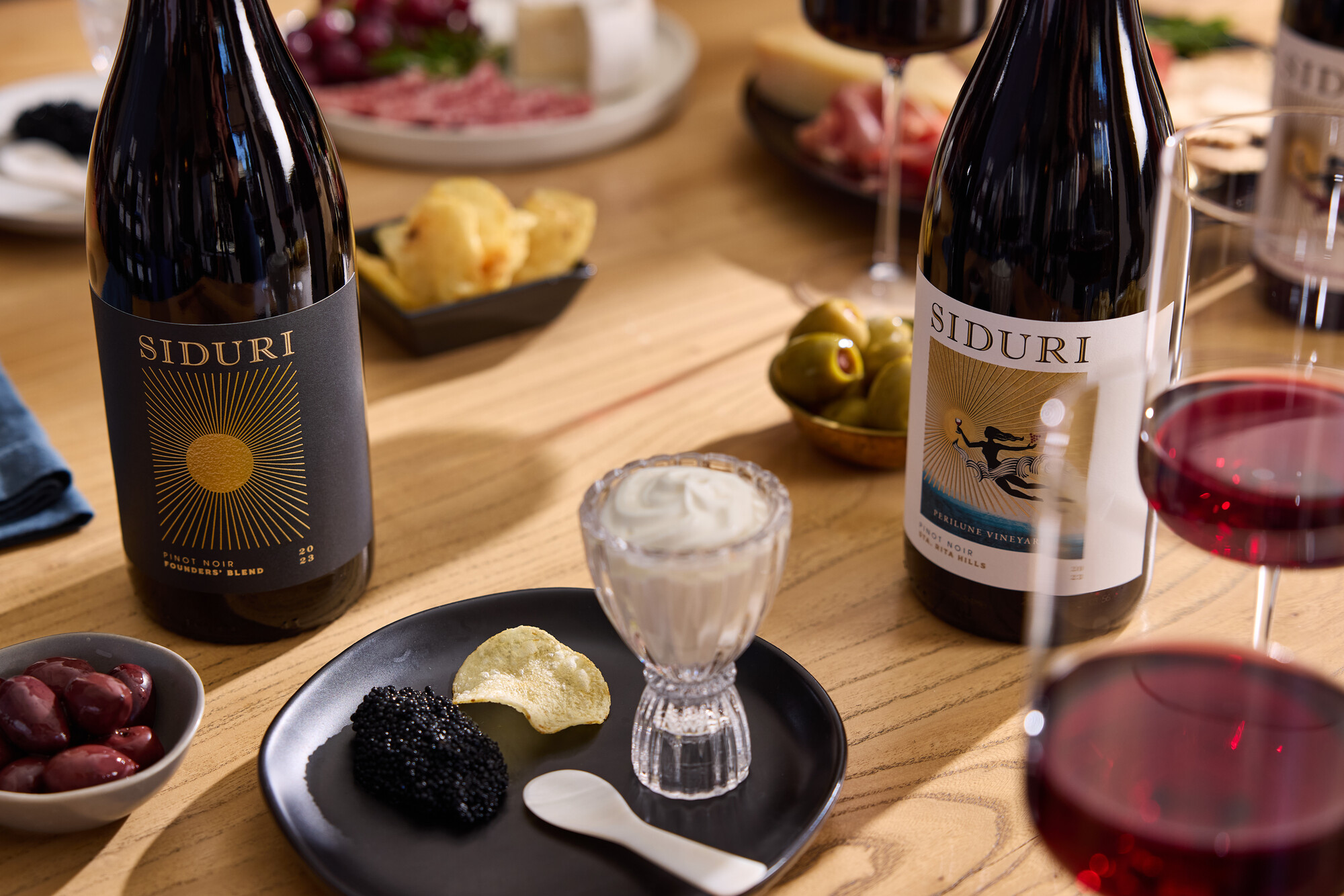 Siduri Pinot Noir with charcuterie and snacks